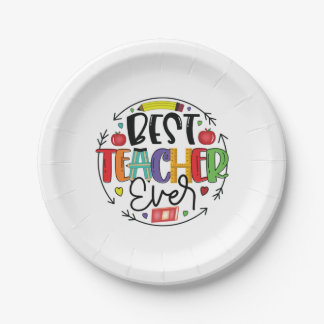 Teacher Gift Best Teacher Ever Paper Plate