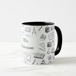 Teacher Gift Black & White Science Math Mug