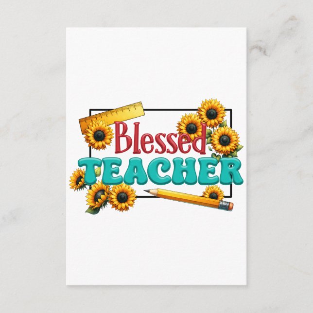 Teacher Gift | Blessed Teacher Enclosure Card (Front)