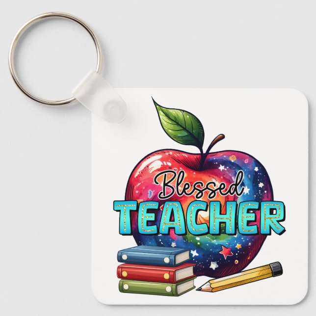 Teacher Gift | Blessed Teacher Key Ring (Front)