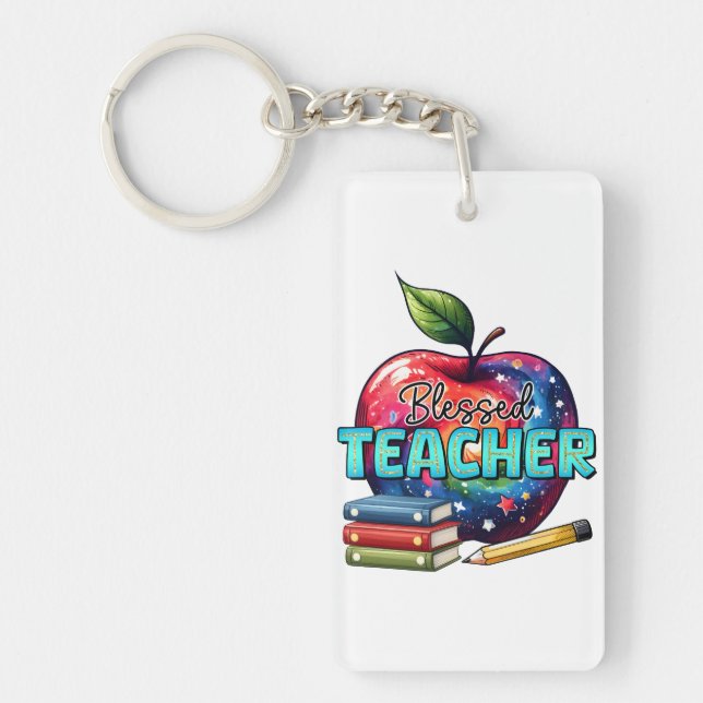 Teacher Gift | Blessed Teacher Key Ring (Front)