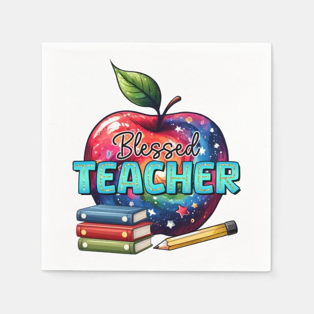 Teacher Gift | Blessed Teacher Napkin (Front)