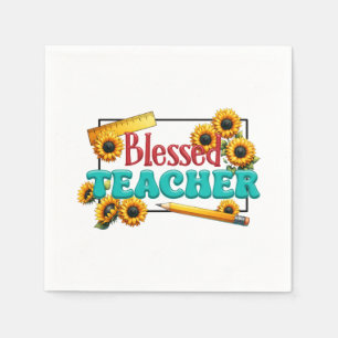 Teacher Gift Blessed Teacher Napkin