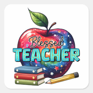 Teacher Gift | Blessed Teacher Square Sticker
