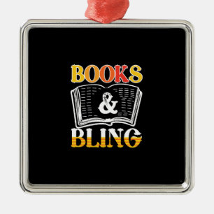 Teacher Gift Books And Bling Metal Ornament