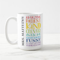 TEACHER GIFT colourful rainbow uplifting word stac
