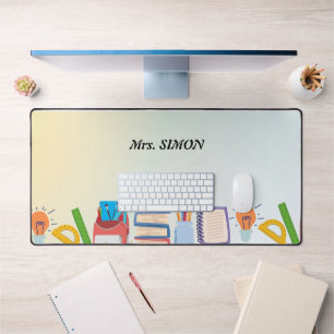 Teacher Gift Custom Watercolor  Desk Mat