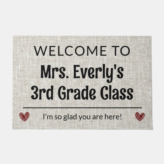 Teacher Gift Customisable Classroom Welcome Doormat (Front)