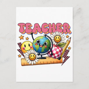 Teacher Gift Floral Teacher Holiday Postcard