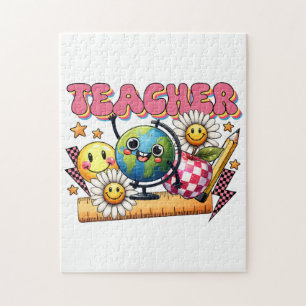 Teacher Gift Floral Teacher Jigsaw Puzzle