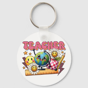 Teacher Gift Floral Teacher Key Ring