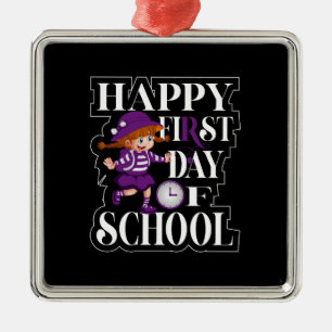 Teacher Gift Happy 100th Day Of School Metal Ornament