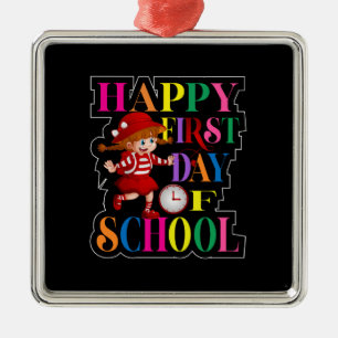 Teacher Gift Happy 100th Day Of School Metal Ornament