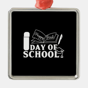 Teacher Gift Happy First Day Of School Metal Ornament