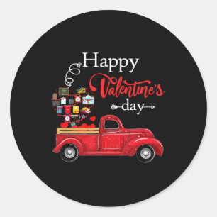 Teacher Gift Happy Valentine's Day Classic Round Sticker