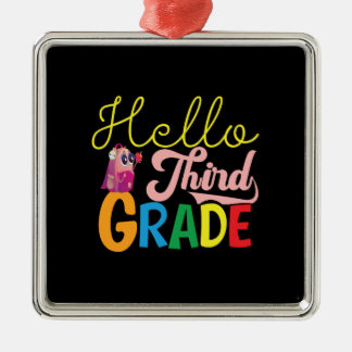 Teacher Gift | Hello Third Grade Metal Ornament