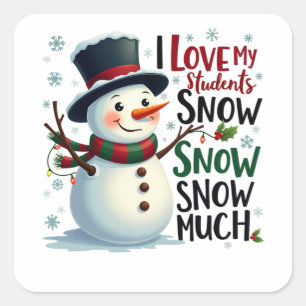 Teacher Gift I Love My Students Snow Much Square Sticker