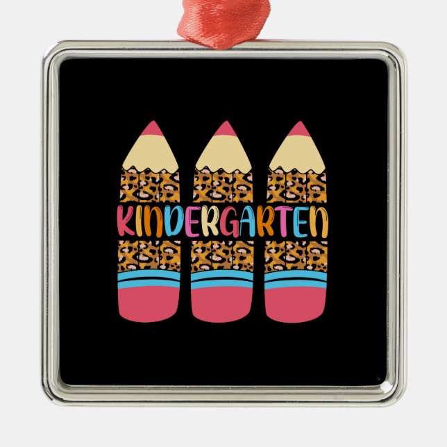 Teacher Gift | Kindergarten Metal Ornament (Front)
