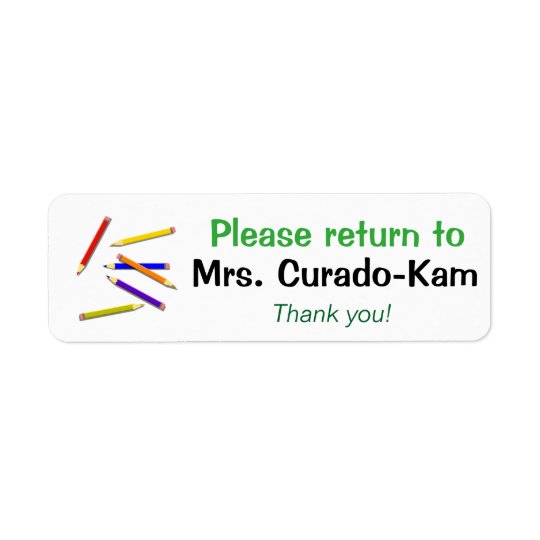 Teacher Gift Labels Return to Name Coloured