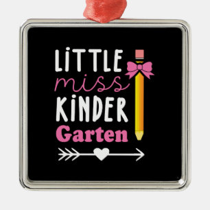 Teacher Gift   Little Miss Kinder Garten Metal Ornament