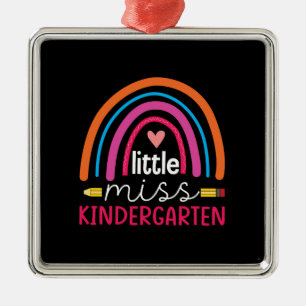 Teacher Gift Little Miss Kindergarten Metal Ornament