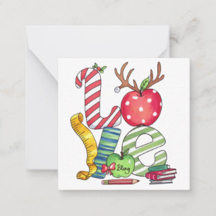 Teacher Gift Love Pencil Apple Card