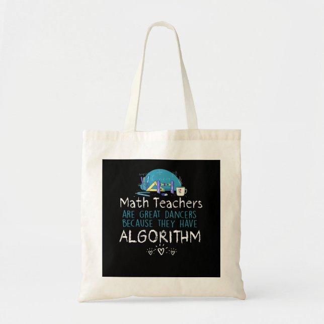 Teacher Gift | Math Teachers - Algorithm Tote Bag (Front)