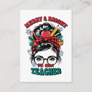 Teacher Gift Merry And Bright Teacher Enclosure Card