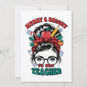 Teacher Gift Merry And Bright Teacher Invitation