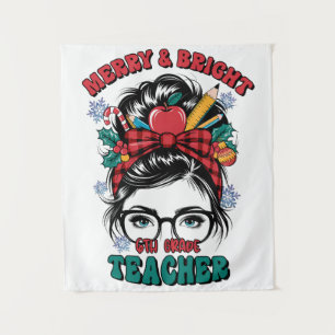Teacher Gift Merry And Bright Teacher Tapestry