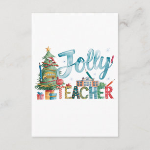 Teacher Gift   Merry Christmas Jolly Teacher Enclosure Card