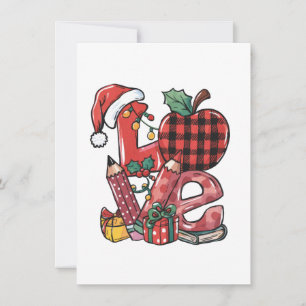 Teacher Gift Merry Christmas Love Card