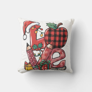 Teacher Gift Merry Christmas Love Cushion