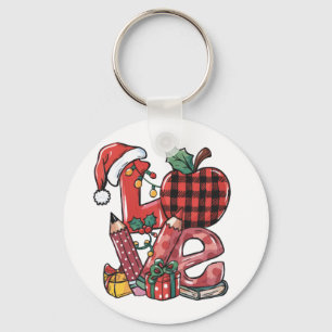 Teacher Gift Merry Christmas Love Key Ring