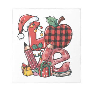 Teacher Gift   Merry Christmas Love Notepad