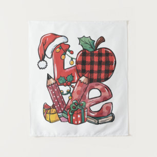 Teacher Gift   Merry Christmas Love Tapestry