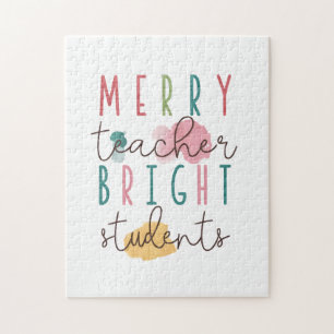 Teacher Gift Merry Teacher Bright Students Jigsaw Puzzle