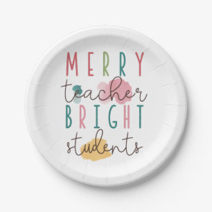 Teacher Gift Merry Teacher Bright Students Paper Plate