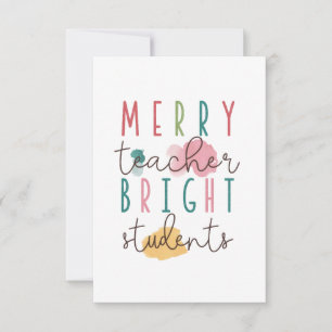 Teacher Gift   Merry Teacher Bright Students RSVP Card