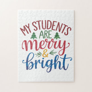 Teacher Gift | My Students Are Merry & Bright Jigsaw Puzzle