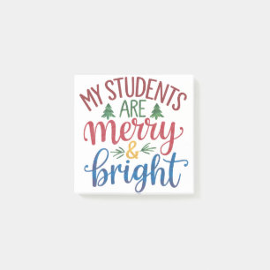 Teacher Gift My Students Are Merry & Bright Post-it Notes