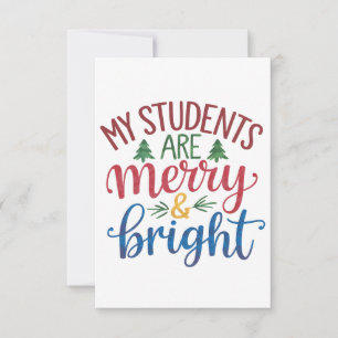Teacher Gift   My Students Are Merry & Bright RSVP Card