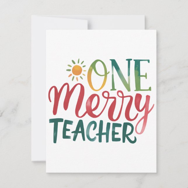 Teacher Gift | One Merry Teacher Card (Front)