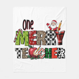Teacher Gift One Merry Teacher Fleece Blanket