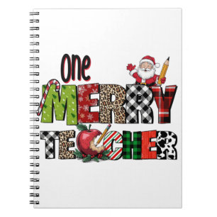 Teacher Gift   One Merry Teacher Notebook