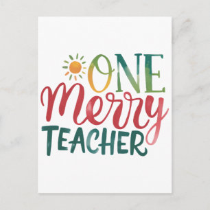 Teacher Gift One Merry Teacher Postcard