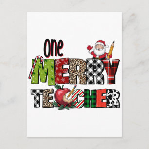 Teacher Gift One Merry Teacher Postcard