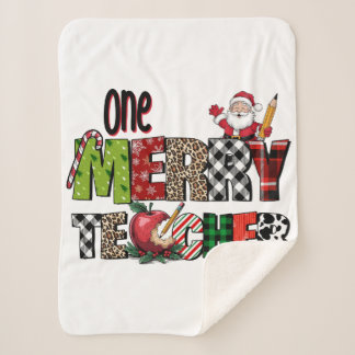 Teacher Gift | One Merry Teacher Sherpa Blanket