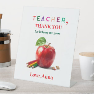 Teacher Gift - Pedestal Sign Thank You Message