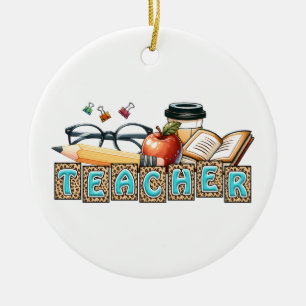 Teacher Gift Pencil Teacher Ceramic Ornament